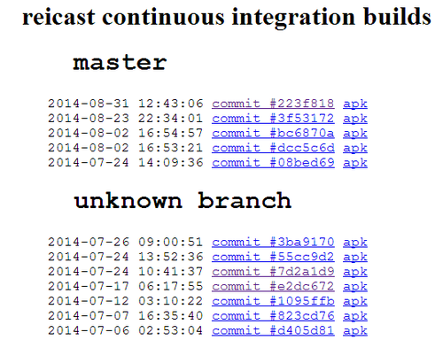 Updated Reicast CI builds page